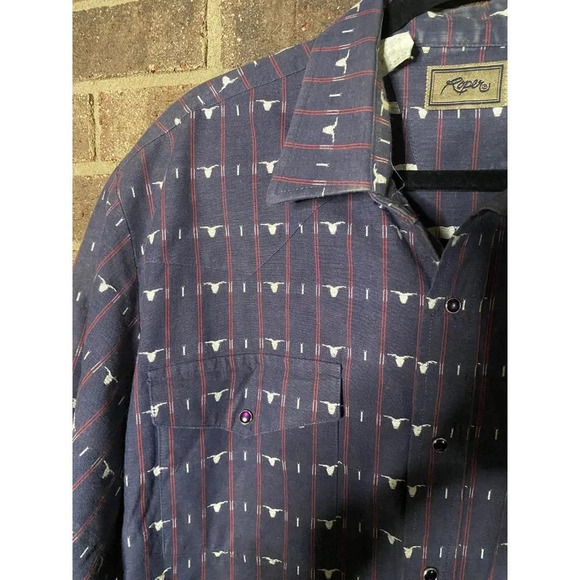 Roper snap button short sleeve western shirt XL - Picture 8 of 8